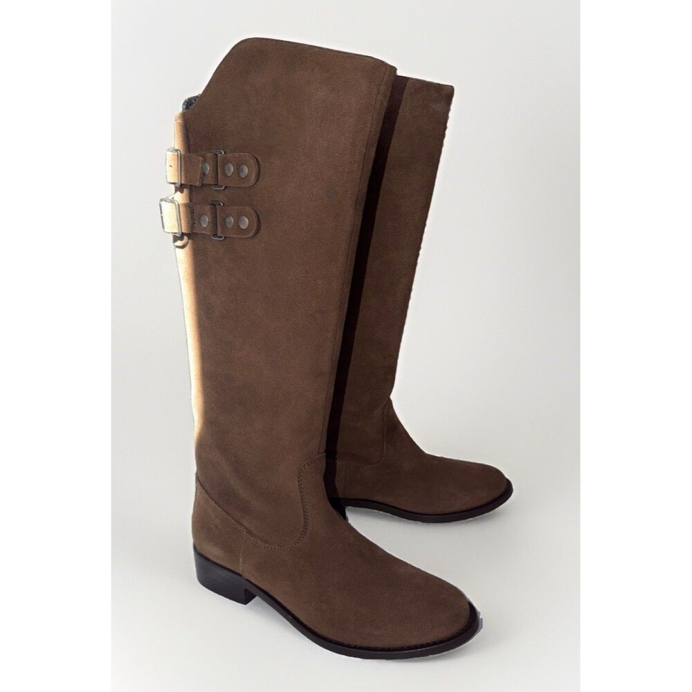 NIB Womens Andre Assous Roma Riding Boot Brown suede Tall EU 37 US 6
